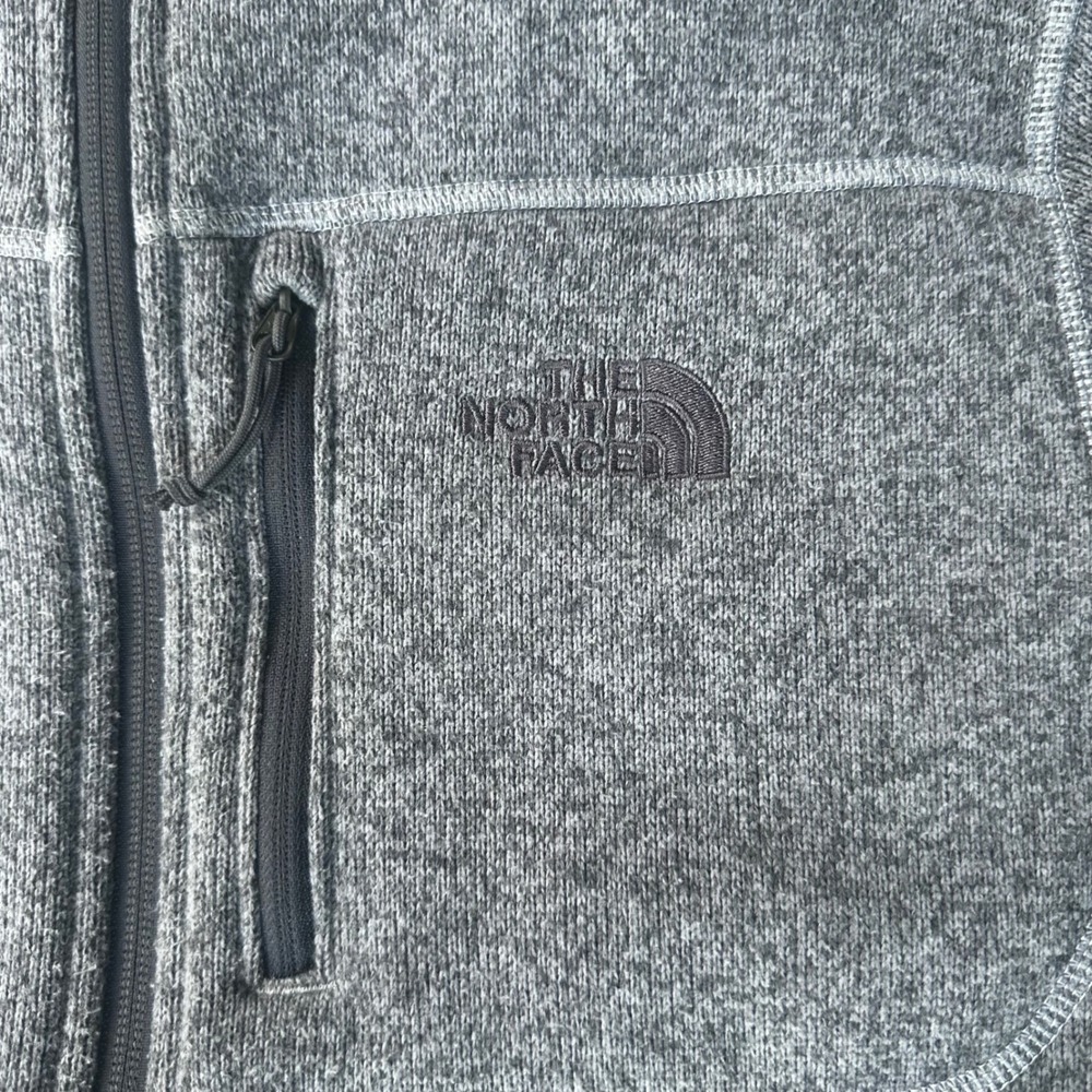 The North Face Gordon Lyons Hoodie Mens Medium Grey Fair Full Zip Fleece Jacket - Picture 4 of 7